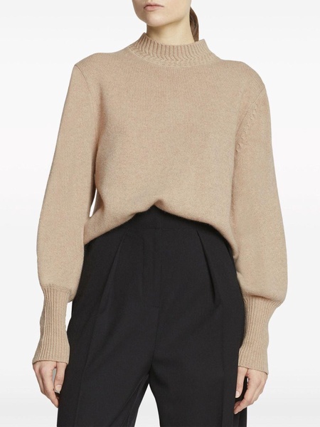 ribbed-knit balloon-sleeves jumper