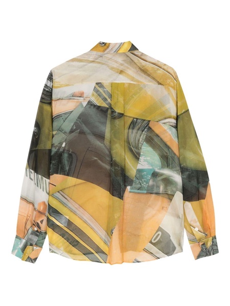 graphic-print silk shirt