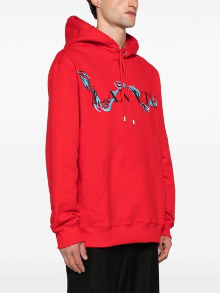 dragon-print cotton hoodie