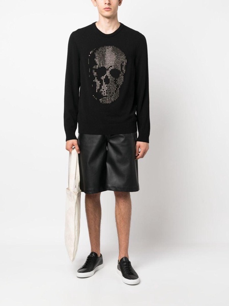 skull-appliqué cashmere sweatshirt