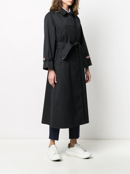 belted mid-length trench coat