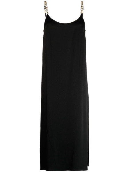 chain-link crepe midi dress