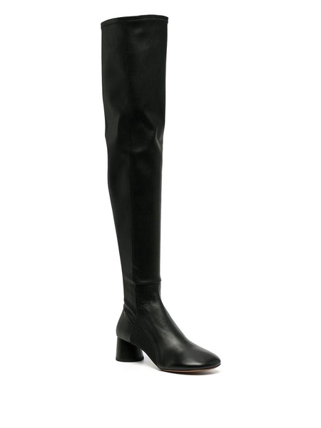 block-heel thigh boots