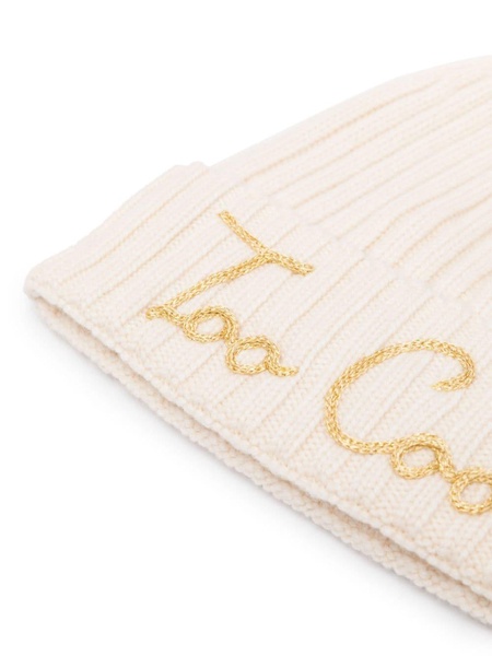 Too Cool-embroidered ribbed beanie