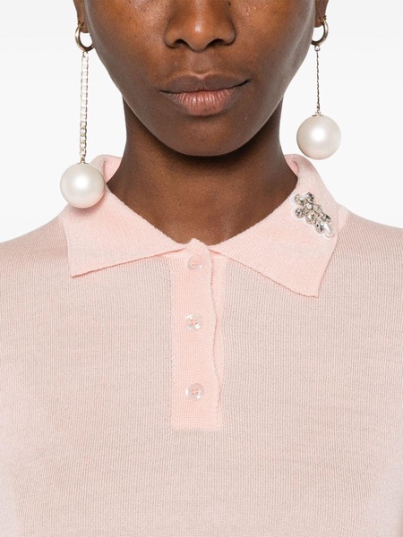 crystal-embellished polo top