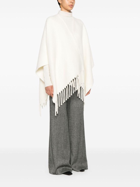 fringed wool poncho 