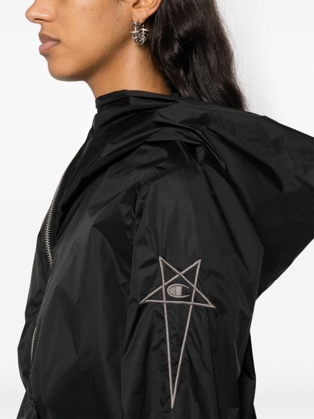 logo-embroidered hooded jacket