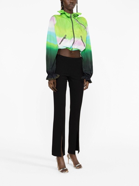 ombré crystal-embellished cropped jacket