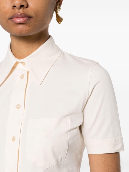 monogram-embroidered cotton shirt