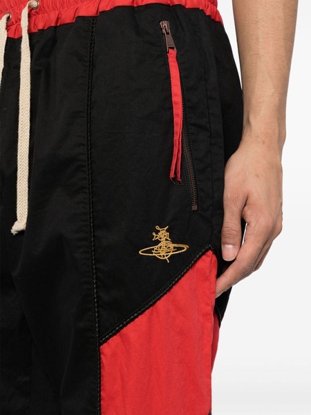 Orb-embroidery cotton track pants