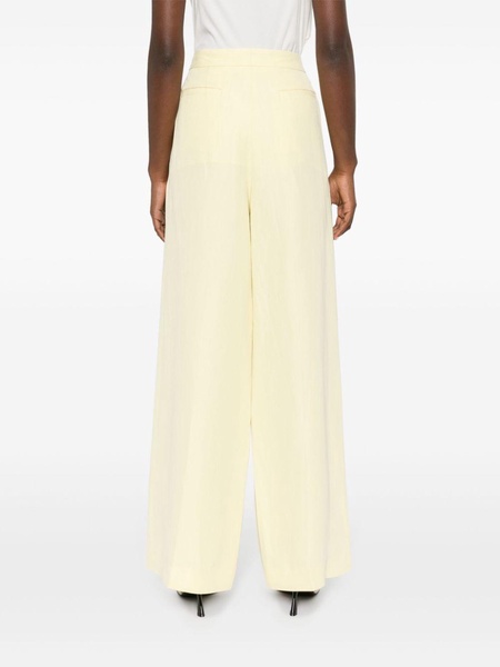 slub-texture straight trousers