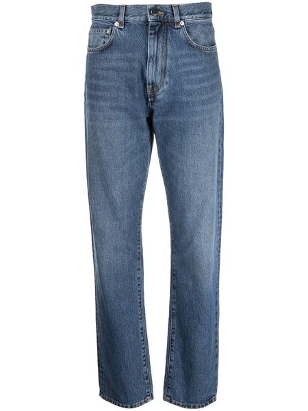 high-rise straight-leg jeans