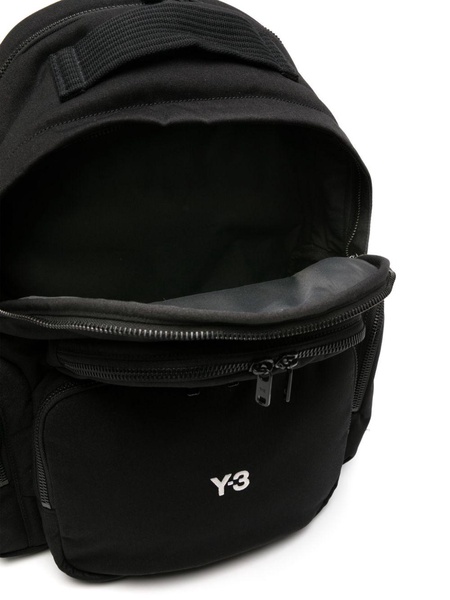 logo-embroidered padded backpack