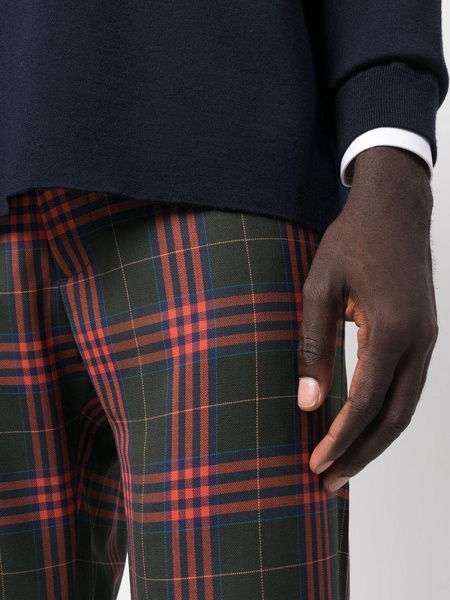 virgin-wool tartan trousers