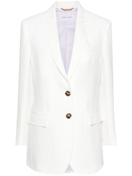 single-breasted linen blazer