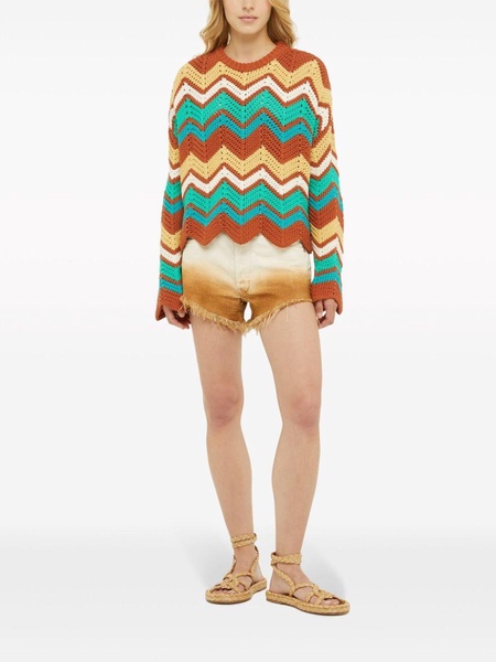 Kaleidoscopic chevron knit jumper