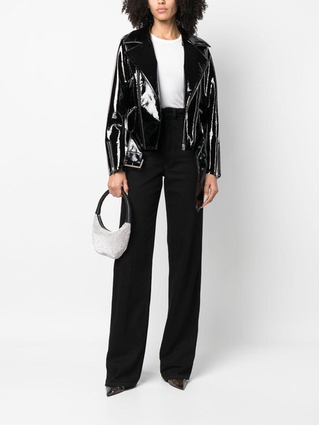 glossy faux leather jacket