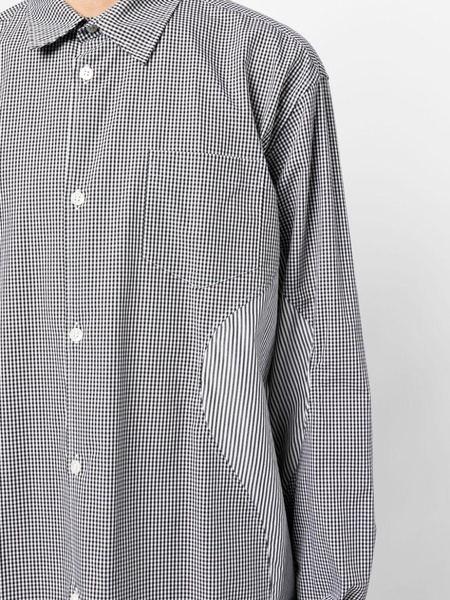 mixed-print cotton shirt