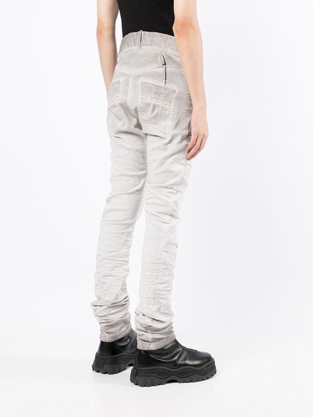 distressed-finish skinny-cut jeans