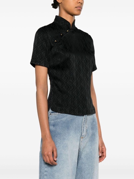 Crescent Moon-panelled jacquard top