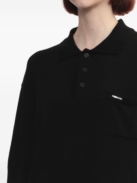 knitted cotton polo shirt