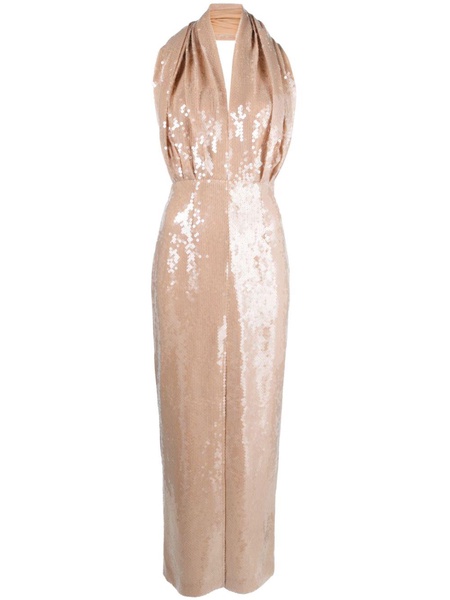 Neutral Vesper Sequin-Embellished Dress