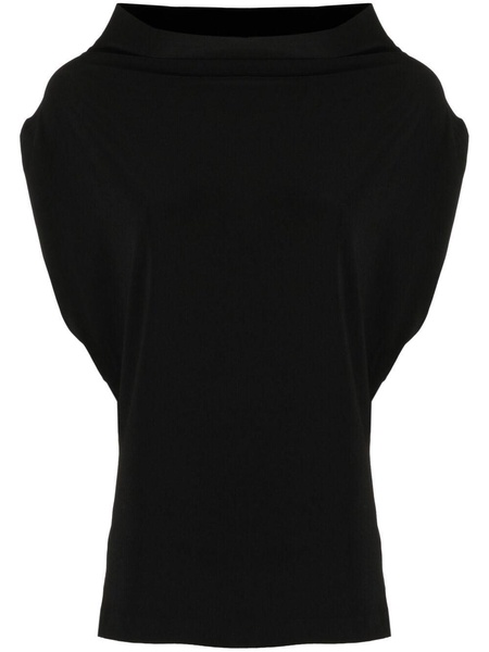 wide-neck sleeveless top