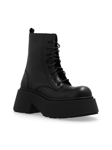 lace-up leather platform boots