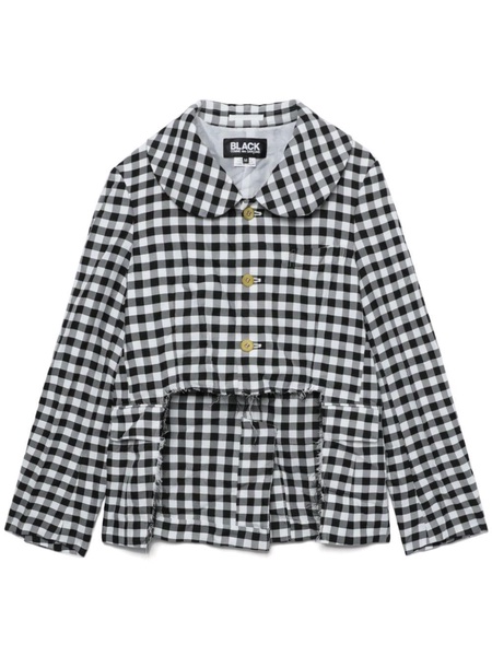 cut-out gingham check jacket