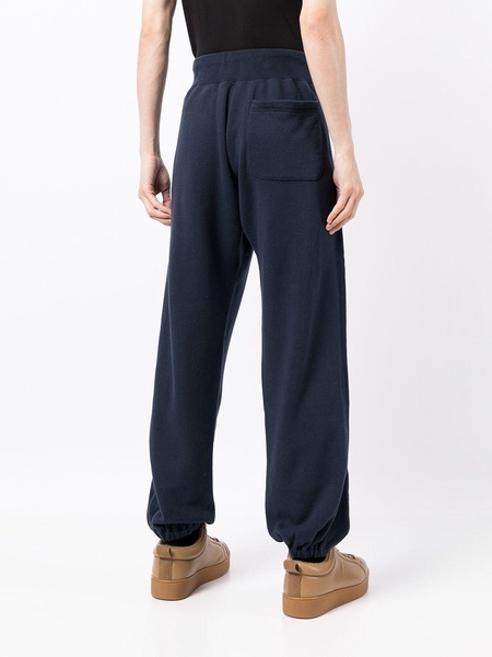 logo-embroidered drawstring cotton track pants