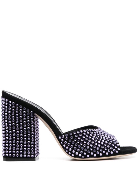 Paris Texas Anja Crystal Embellished Suede Mules