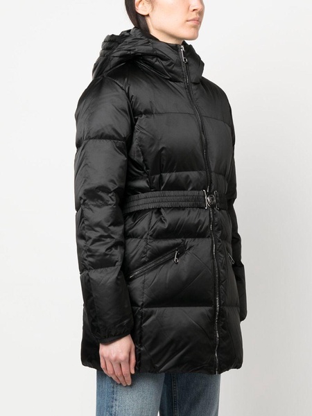 zip-up hooded puffer jacket