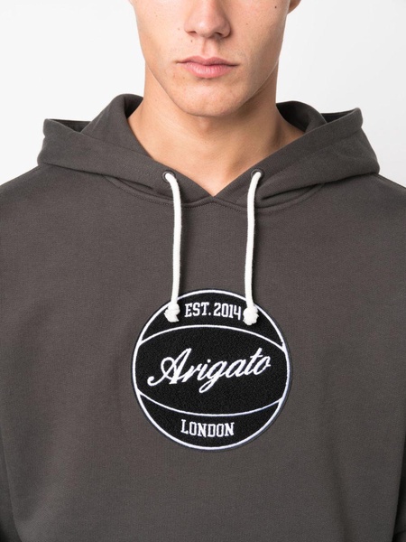 logo patch drawstring hoodie