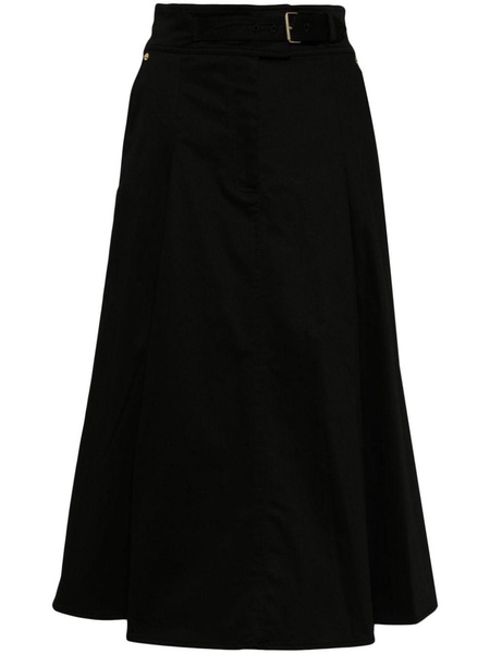 pleated cotton midi skirt