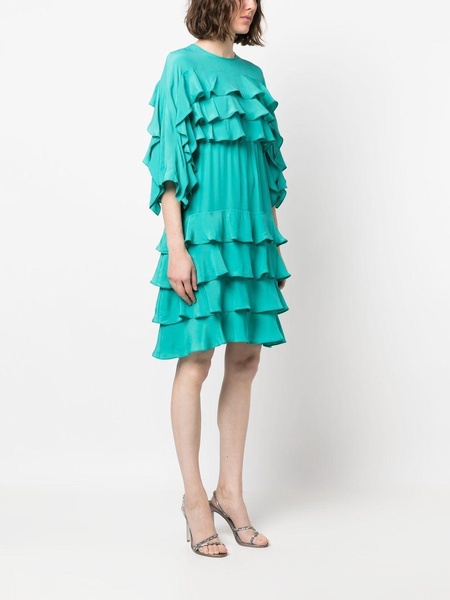 ruffled shift dress