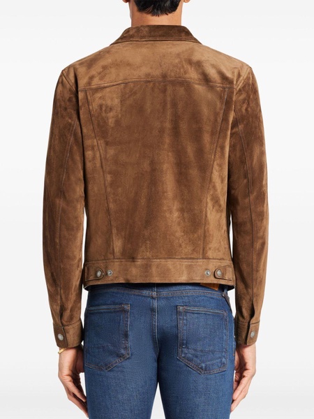 classic-collar suede jacket