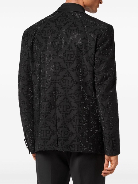 Hexagon crystal-embellished blazer 