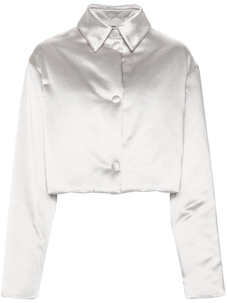 duchess-satin cropped puffer jacket