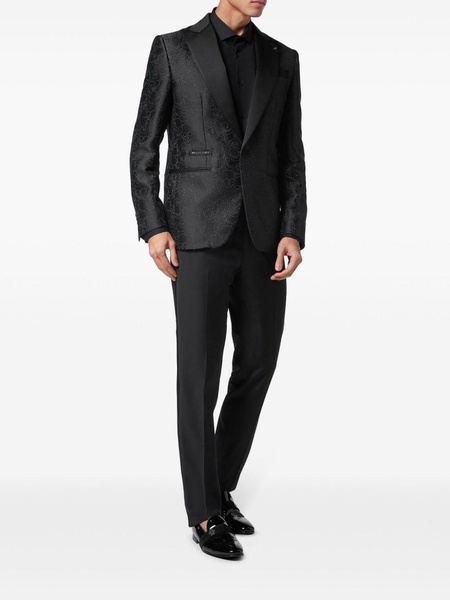 single-breasted jacquard blazer