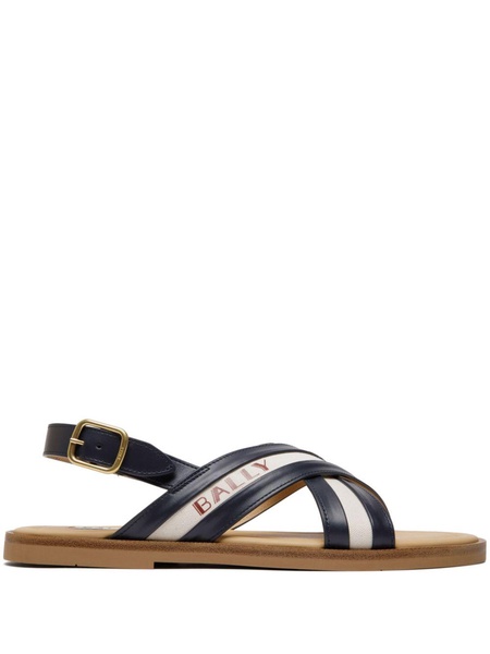 crossover-straps leather sandals