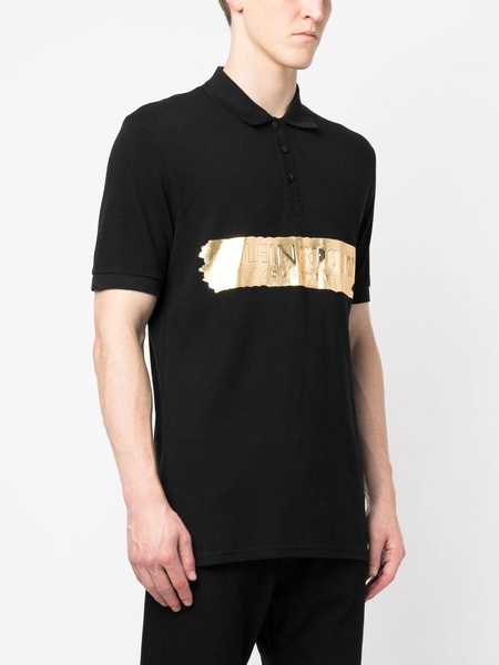 logo-print short-sleeved polo shirt