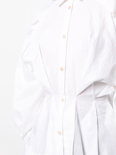 gathered-waist cotton shirt