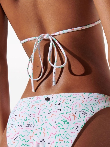 geometric-print high-leg bikini bottoms