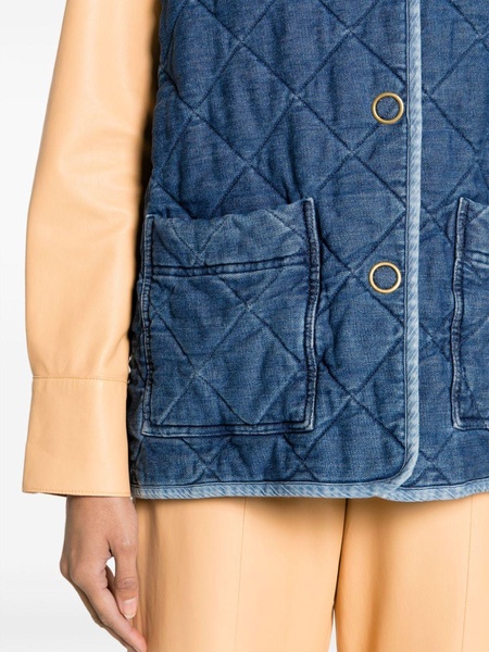 quilted denim gilet