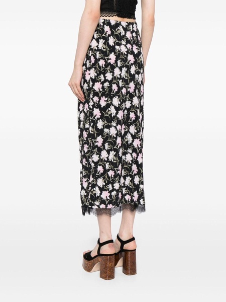 Castle floral-print midi skirt