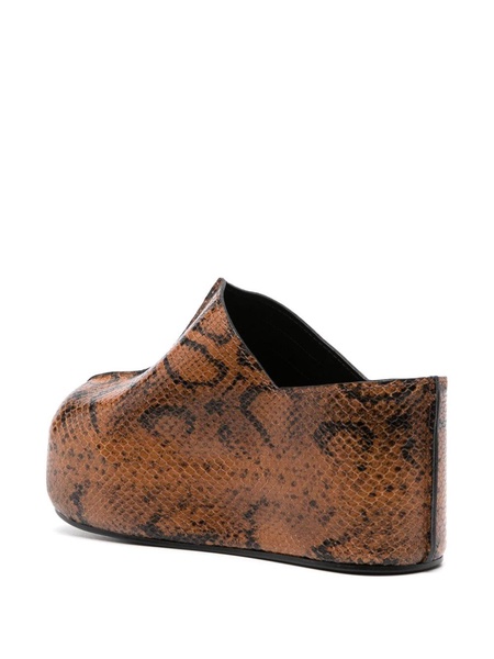 85mm snakeskin mules