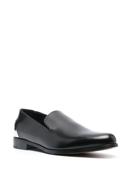 Metal Heel Loafers - Alexander McQueen - Leather - Black/Silver