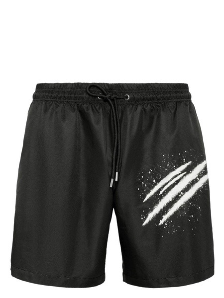 spray logo print swim shorts