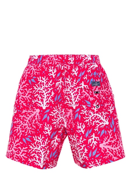 Coral-print swim shorts