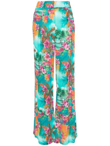 high-waist palazzo crepe trousers